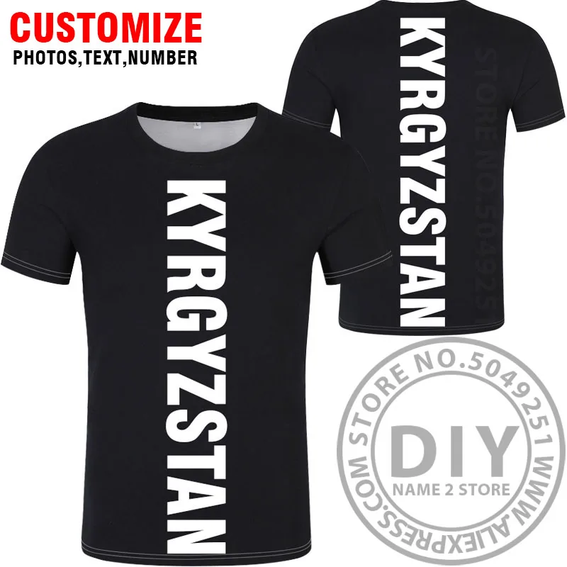 Киргизия футболка diy на заказ имя номер kgz футболка Национальный флаг кг Киргизская страна респиратор печать фото Логотип Одежда