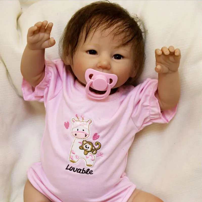 Симпатичные Bebe Reborn 20 дюймов силиконовые Reborn Baby Doll 48 см кукла Playmate подарок для девочек букеты на день рождения кукла азиатская игрушка для маленьких девочек