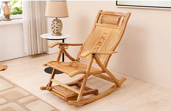 Кресла-качалки Bamboo шезлонги Регулируемый складной балкон взрослых обеденный перерыв Nap спинка кресла механизм раскладывания кресла