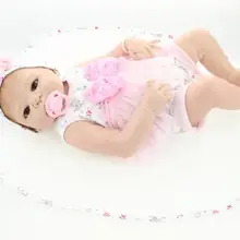 55 см полное тело силикона для новорожденных, для девочек кукла игрушка новорожденный Интерактивная кукла-Пупс Bebe Bathe игрушка девушки Bonecas ребенок подарок игрушка