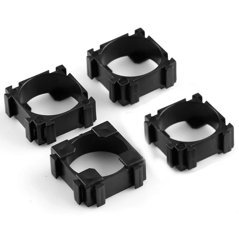 100pcs 18650 Battery Cell Holder Black Plastic Safety Spacer Batteries Radiating Shell Storage Bracket 22X22mm