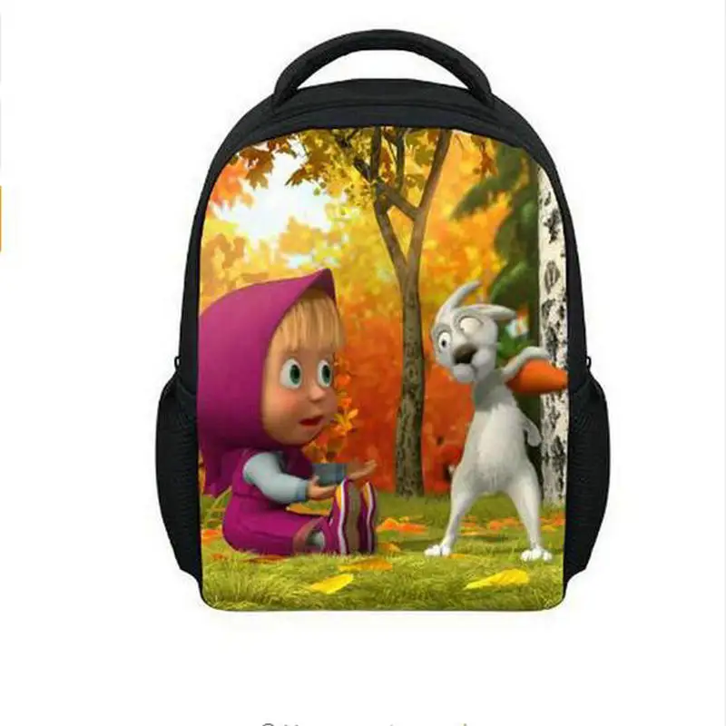 

3D Cartoon Kids School Bags Mini Children Anime Masha And Bear Loveing School Rucksack Bart Simpsons Backpack For Boys And Girls