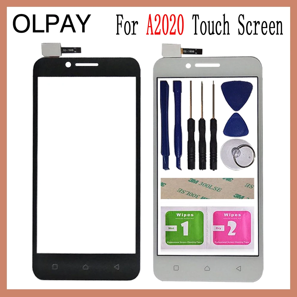 

OLPAY 5.0" Touch Glass For Lenovo Vibe C A2020 A2020a40 Touch Screen Digitizer Panel Front Glass Lens Adhesive + Wipes