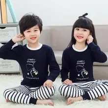 Хлопковый пижамный комплект для мальчиков и девочек, детская одежда для сна Пижама для маленьких девочек Пижамный костюм для подростков Домашняя одежда на рост от 100 до 150 см
