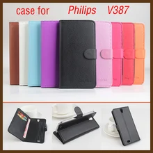 Марка бумажник case для philips v 387 case высокое качество leather case задняя крышка с кошелек для philips v387 case телефон