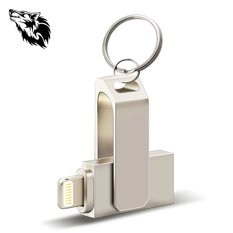 Новый Usb 2 0 волк OTG USB флэш накопитель для iPhone/планшета/ПК 8 ГБ 16 32 64 Гб 128 Флэшка