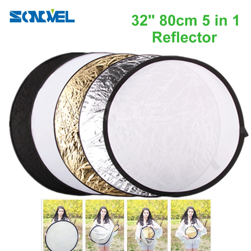 32" 80cm 5 in 1 Round Photography/Photo Reflector New Portable