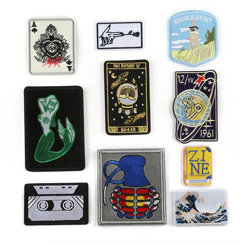 

Great Wave Off Kanagawa Applique Patches or Clothing DIY Motif Stripes Clothes Stickers Astronaut Badges Diy Patch Cute