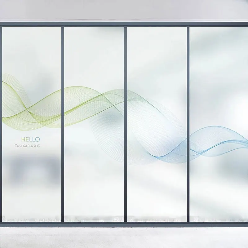 Волна очки для офиса фильм витражное окно непрозрачная наклейка статический цепляются Декор конфиденциальности пользовательский размер Конференц-зал раздвижные двери наклейки