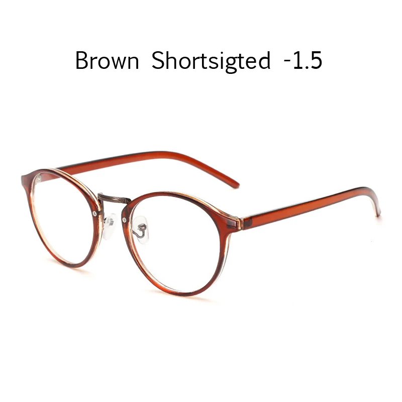 Zilead женские цветочные Fnished очки для близорукости металлические круглые близорукие очки для женщин короткие очки с градусом-1.0to-4,0 - Цвет оправы: brown myopia 1.5