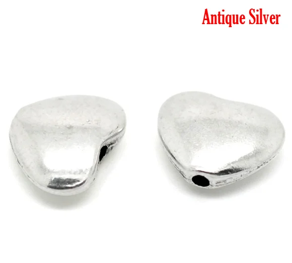 

DoreenBeads antique silver color Love Heart Spacer Beads 11mm x 9mm, 50 PCs