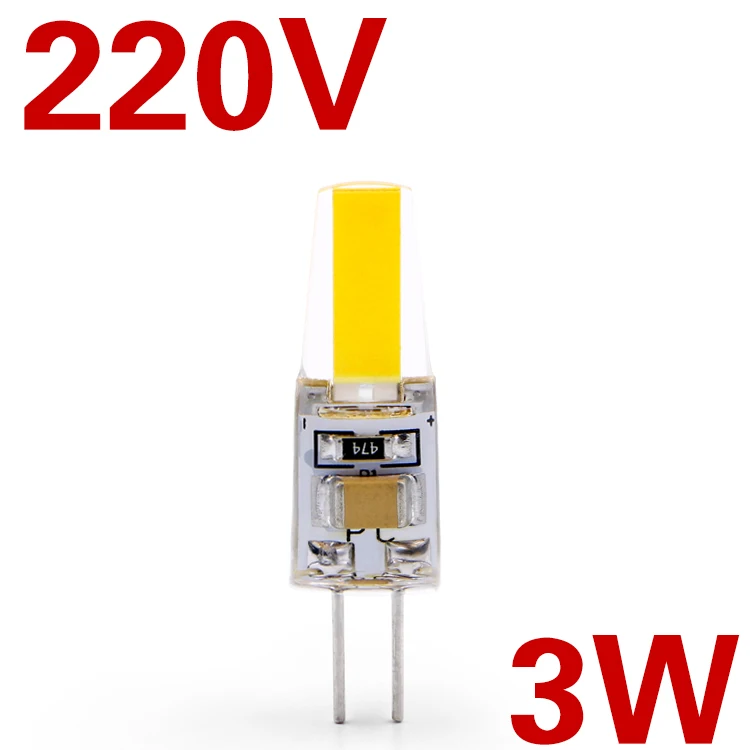 EnwYe светодиодный G4 G9 лампочка AC/DC 12V 220V 3W 6W COB SMD светодиодный светильник заменить галогенный прожектор - Испускаемый цвет: G4 3W 220V