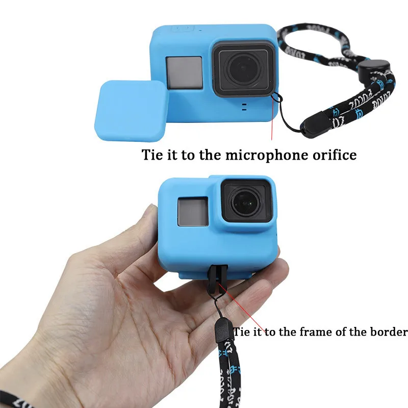 Силиконовый чехол для GoPro Hero 7 Black 6 5 защитная крышка объектива со шнурком Go pro