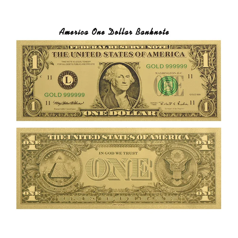 Wr American Colorful Gold Banknote Corporate Gift 24k 999 9 One Wr American Colorful Gold Banknote Corporate Gift 24k 999 9 One Dollar Foil Fake Money With Showing Stand For Home Decor In Banknotes From