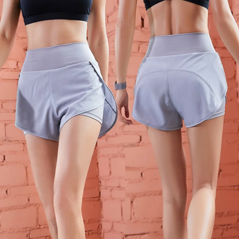 ★ Yoga Fitness Shorts Женщины Бег 2 в 1 Шорты Fine Mesh Stretch Быстросохнущие шорты XR- ★