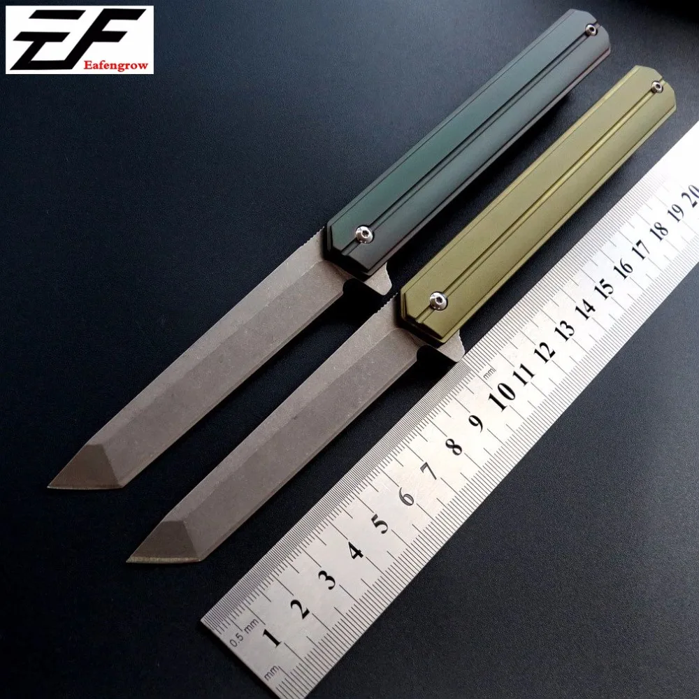 Eafengrow EF219 складной нож knifeQwaiken D2 лезвие Тактический шарикоподшипник Флиппер нож TC4 Кемпинг Открытый выживания Ножи EDC инструмент