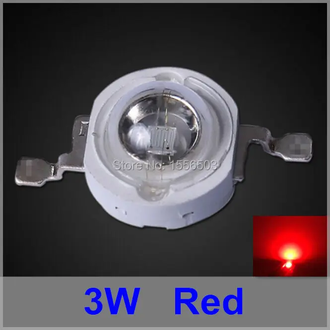 

200 Pcs/lot LED Chip Beads 3W Red Power LEDs Balls Red Grow Lamp Source LED Plant Lamp Emitting Diode