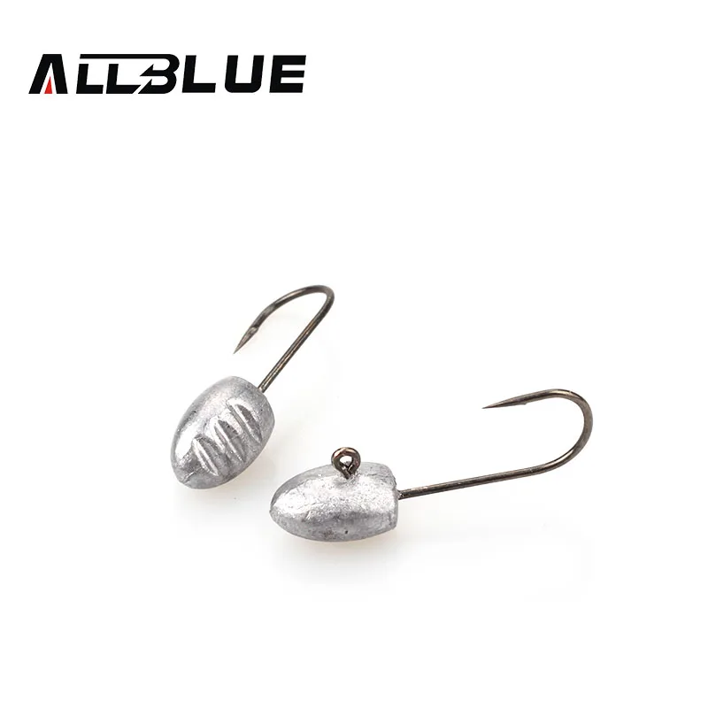 

ALLBLUE 10Pcs/Lot New 3g Lead Head Hook Jigs Bait Fishing Hooks For Soft Lure Fishing Tackle
