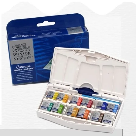 WINSOR& NEWTON Cotman портативный Твердые акварельные краски 12/24/36/45 цветов пигмент скетч-бук краски - Цвет: 12 colors B