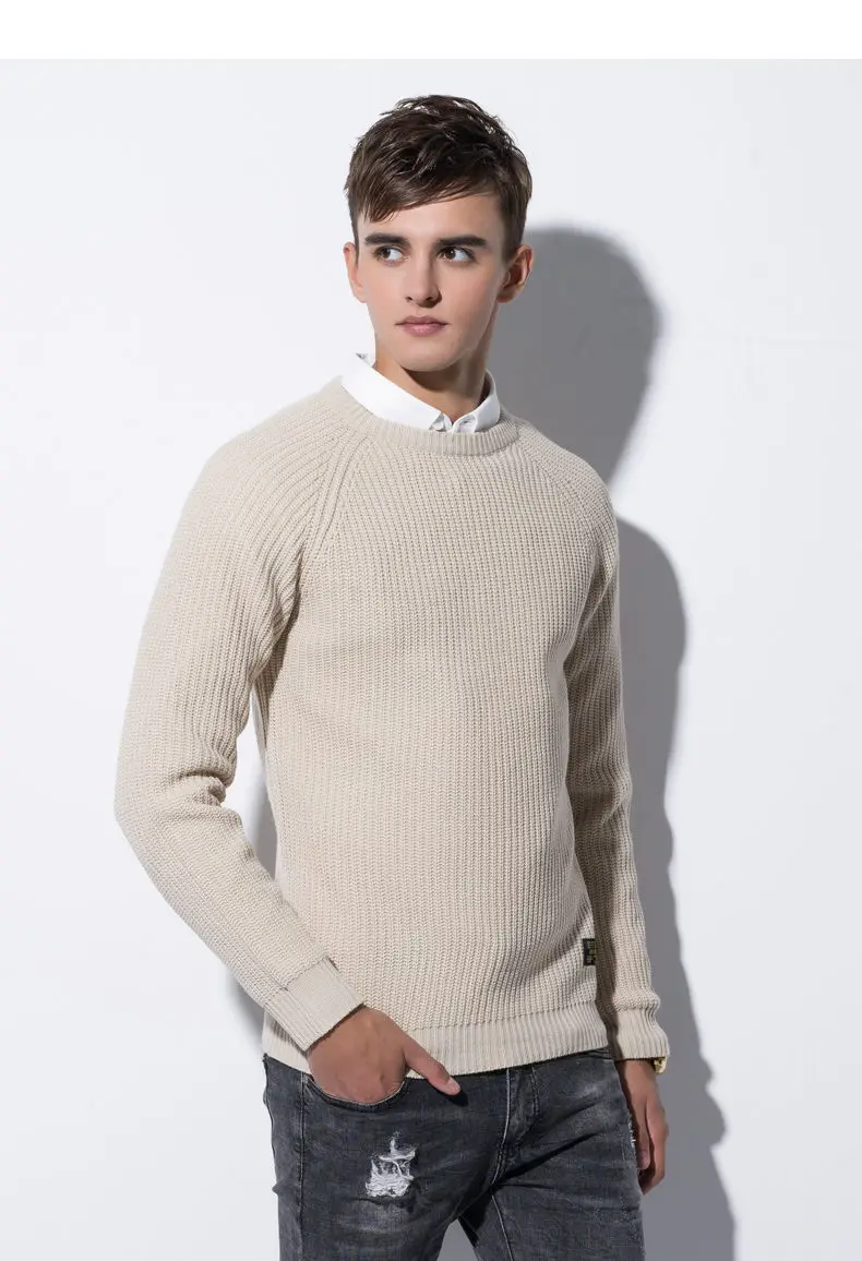 3Color Winter Men Pullover Sweaters Warm Thick Sweater Men Autumn Knited Male Pullover Jumper Navy Red Khaki Brand Muls M-4XL-07