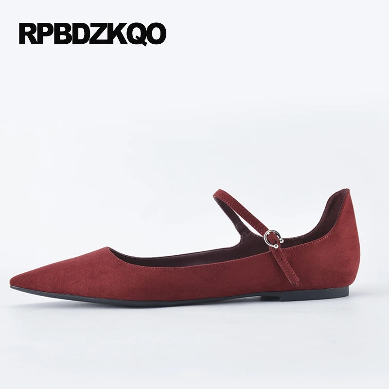 

Cheap 2017 Flats Suede Red Wine Shallow Factory Direct Footwear Pointed Toe Women Slip On Ladies Beautiful Shoes European Spring