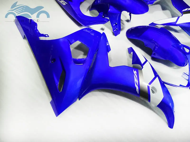 Индивидуальные мотоциклетные обтекатели комплект для YAMAHA R6 YZFR6 2003-2005 YZF R6 03-05 спортивные гоночные Обтекатели запчасти синий белый DF26