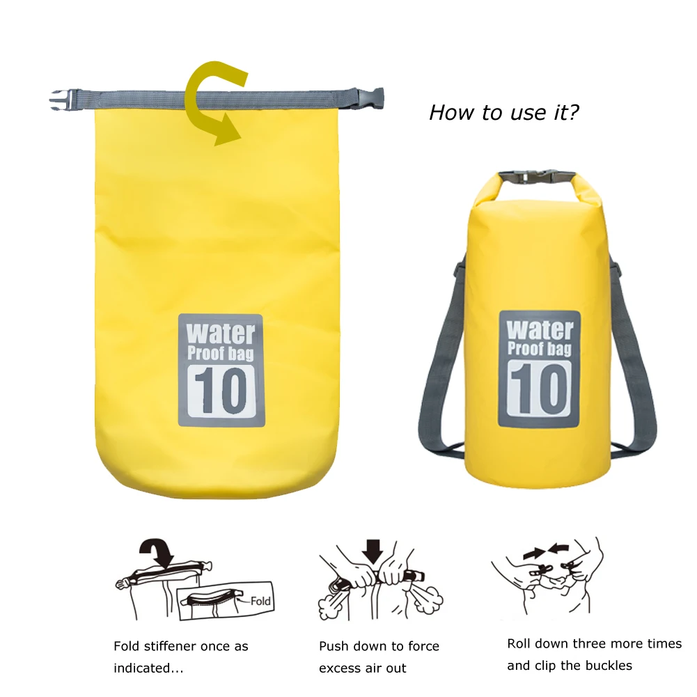 5L/10L/15L/20L Водонепроницаемый сухой мешок для хранения сумка плавания каякинга