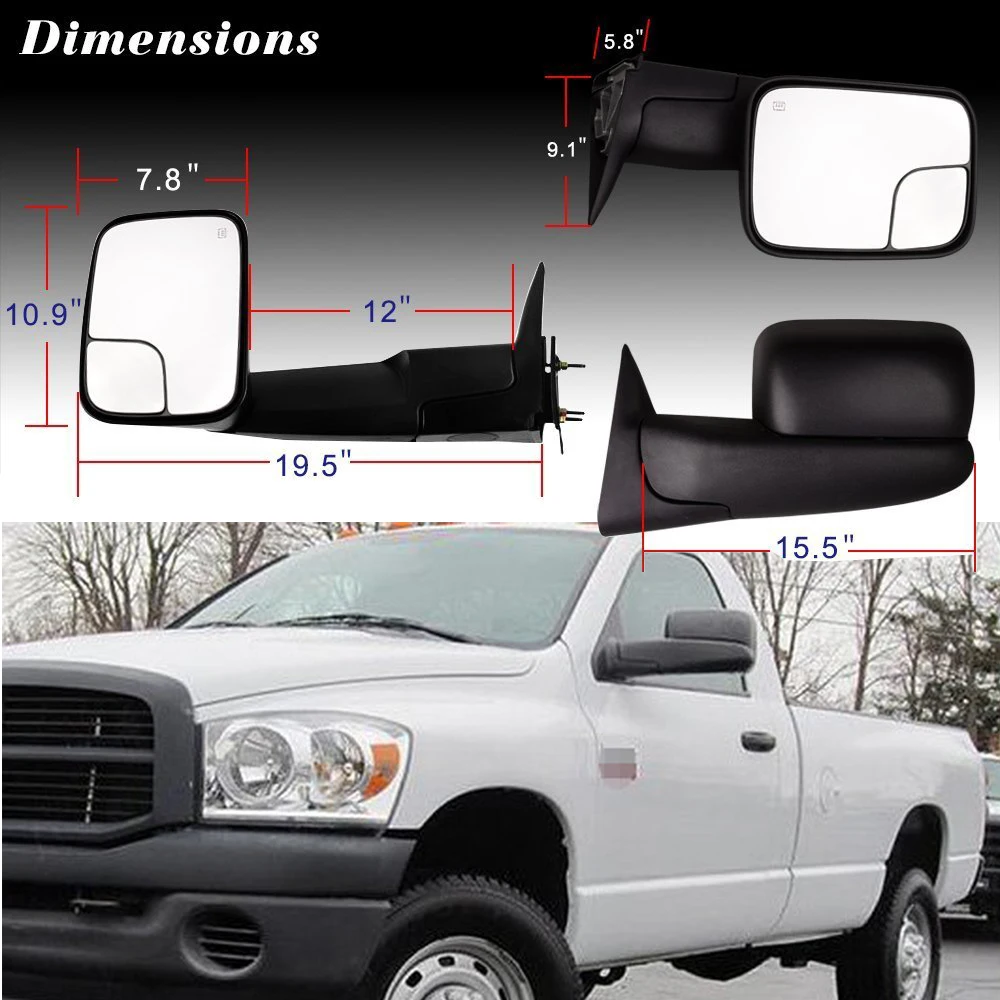 Телескопическое зеркало с электроподогревом для Dodge Ram 1998 2001 1500/1998 2002|mirror system|telescope