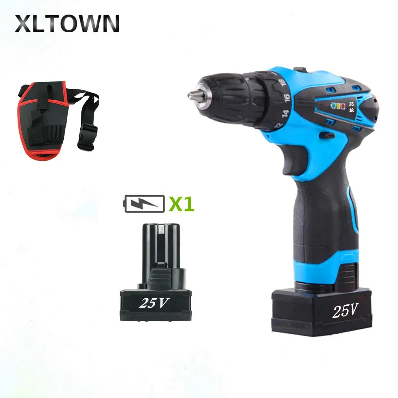 

Xltown25v rechargeable lithium battery electric screwdriver two-speed switch electric drill household lithium battery power tool