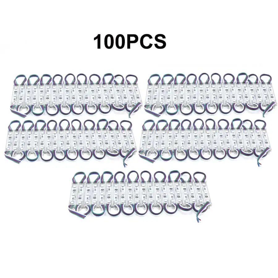 Модуль света 3 светодиодный DC12V водонепроницаемый IP65 свет SMD 5050 светодиодный Магазин Реклама на окнах знак полосы лампы модули света RGB цвет - Цвет: 100PCS