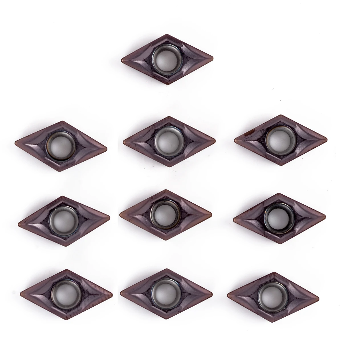 10pcs 55 Degree Diamond Shape Carbide Insert DCMT0702 YBC205 Inserts Set For Lathe Turning Boring Tools