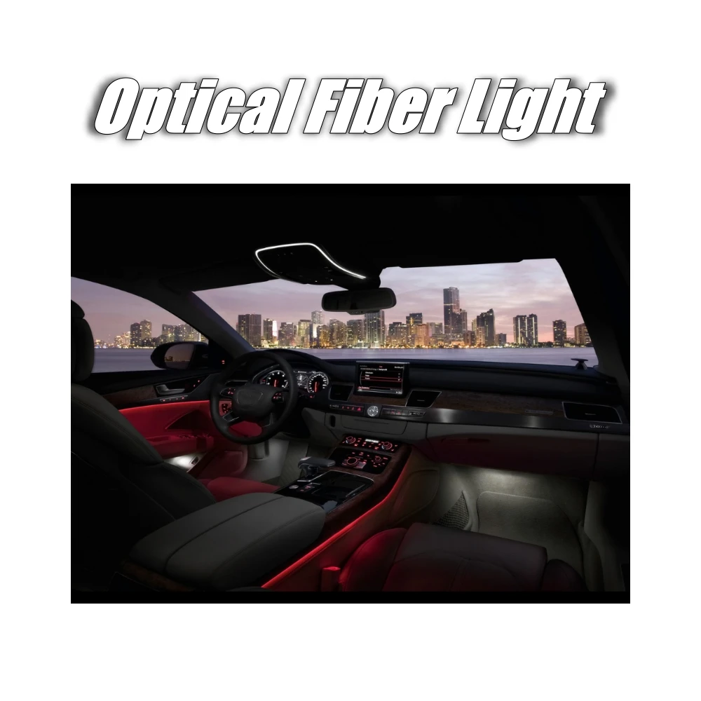Car Interior Ambient Light 1 Meter long Universal Fit Decoration Strip For Car Door Roof Dashboard Optical Fiber Light 5