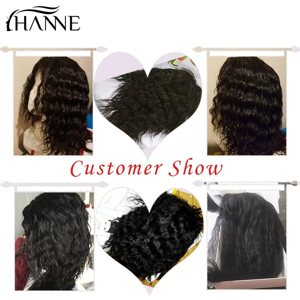 Goedkoop HANNE Haar Menselijk Haar Pruiken Losse Diepe Golf Pruiken Middelste Deel 100% Braziliaanse Remy Haar Lijmloze Pruik Natuurlijke Kleur