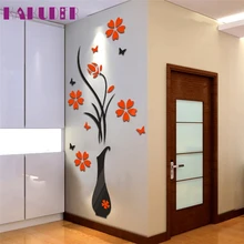 DIY ваза цветок Дерево Кристалл arcylic 3D декоративные пленки наклейка Домашний Декор#0817 B