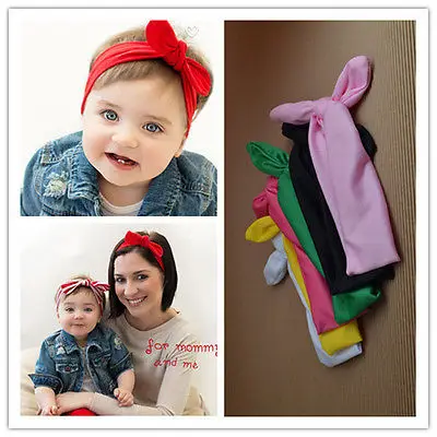 Fashion Colorful Baby Girls Lovely Hair Bow Tie Bands NewBorn Ribbon Headbands | Детская одежда и обувь