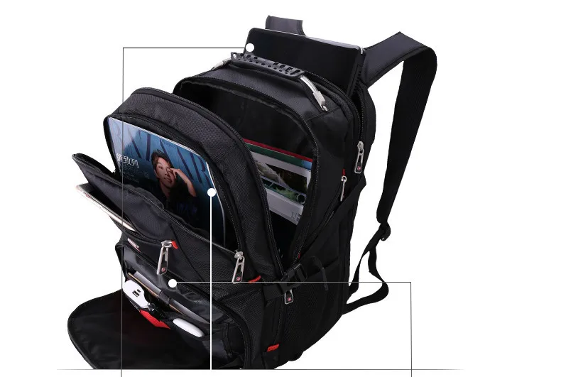 Многофункциональная мужская сумка большой емкости, модный рюкзак для путешествий с usb зарядкой, водонепроницаемый Противоугонный мужской рюкзак для ноутбука 15,6 дюймов 17 дюймов