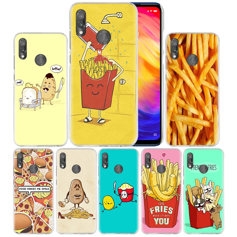 

Cute Food French Fries Case for Xiaomi Redmi Go Note 7 6 6A Pro S2 5 5A 4X Mi A1 A2 9 Mix 3 5G 8 lite Play F1 Hard PC Cover Capa