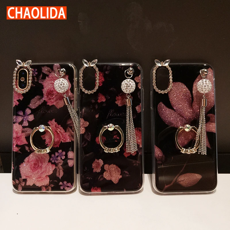 

CHAOLIDA Wholesale Finger Ring Fancy Women TPU Capa Celulars for Iphone X Cheap Cell Phone Covers Accessories Anti Gravity