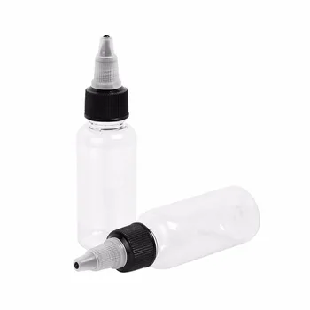 

10pcs/lot 30ml Plastic Twist Cap Empty Tattoo Ink Pigment Clear Transparent Bottle Tattoo Supply Non-Spray Tattooing Accessories