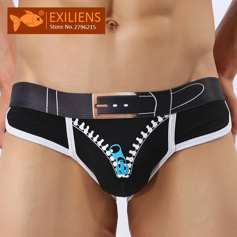 

EXILIENS Brand New Men Underwear Brief Cotton Briefs Mens Shorts Print Cuecas Masculina Man Boxershorts Hombre Size S-XL 1225
