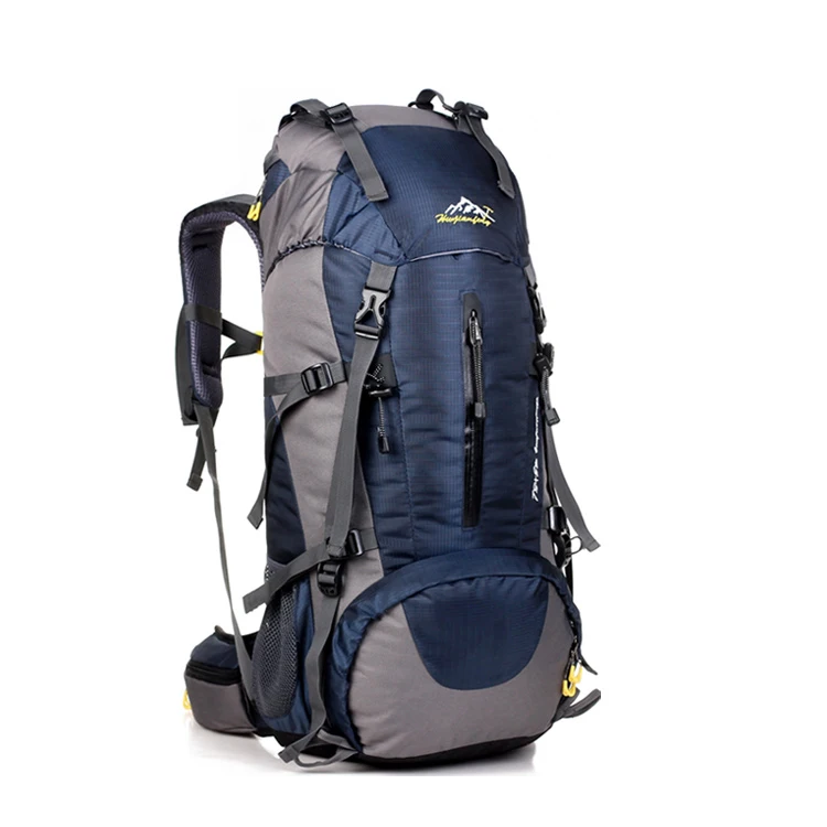 50L водонероницаемый рюкзак нейлоновый рюкзак для путешествий, спортивный альпинистский рюкзак, походный рюкзак для женщин и мужчин - Цвет: Navy blue