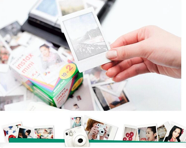 Original Fuji Fujifilm Instax Mini 9 Film White Edge Photo Papers For Mini 8 7s 90 25 55 Share SP-1 Instant Camera 50 sheets