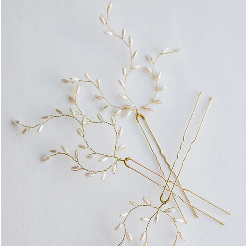 Gold Color Hair Pins  (5)
