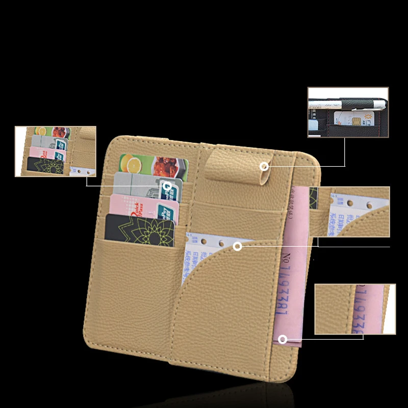 MOQIU-High-Quality-Microfiber-PU-leather-Car-Sun-Visor-Glasses-clip-card-holder-multifunctional-storage-bag (2)