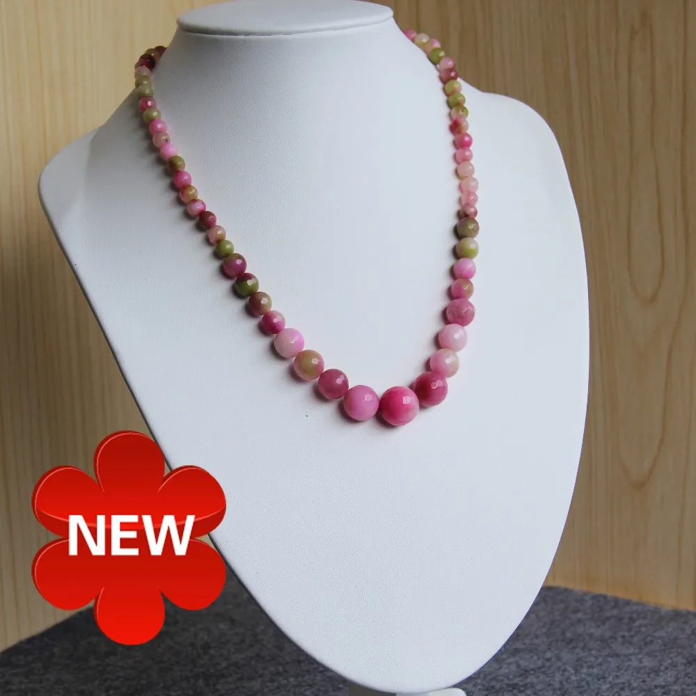 Новинка для ожерелья 6-14 мм натуральные розовые бусы ожерелье из ограненных камней женские Девушки камни-полуфабрикат для поделок шарики ювелирные изделия делая дизайн