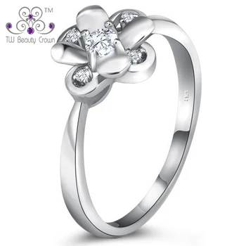 

1 Pc High Quality 925 Sterling Silver White Cubic Zirconia flower Wedding & Engagement Rings for Woman Female Fashion Jewelry