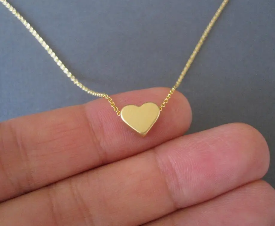 

Jisensp New Tiny Heart Necklace for Women Long Chain Heart Shape Pendant Necklace Gift Ethnic Bohemian Choker Necklace 3pcs-N225
