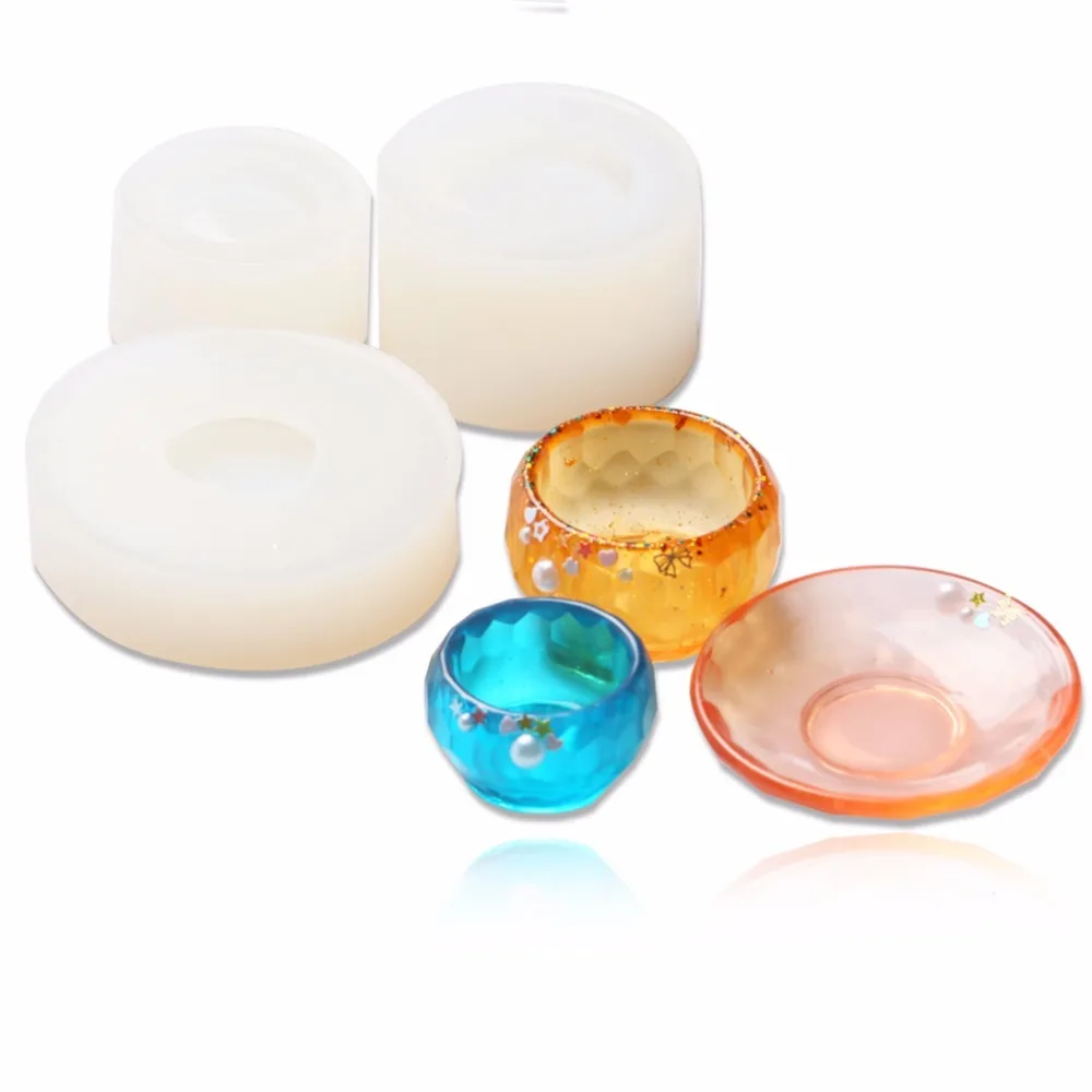 3PCS Small Bowl Plate Silicone Mold Resin Molds DIY Simulation Bowl