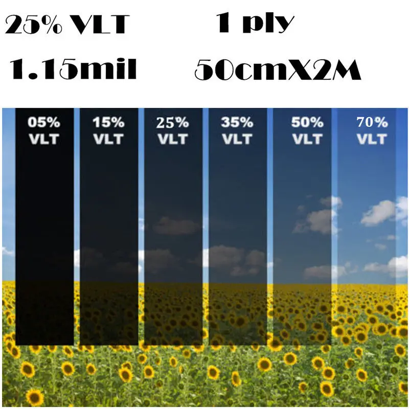 Новое поступление, 1 шт., 50*100 см, VLT 25%, черное стекло, оконная Тонирующая пленка, пленка, автомобильный светильник, наклейка в рулоне, 90%, анти-УФ, для автомобиля, дома