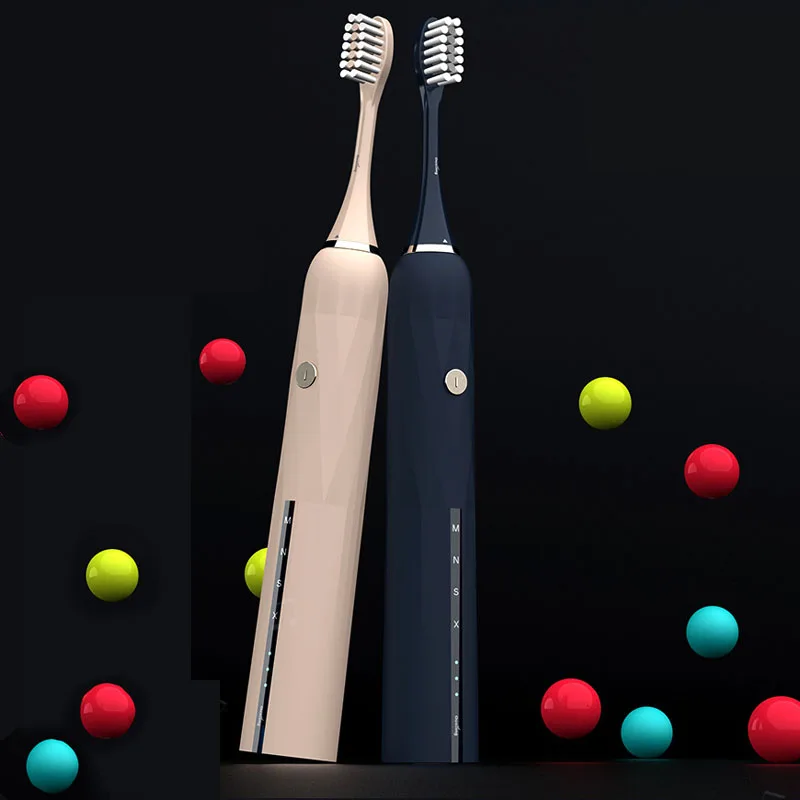 

Waterproof Electric Toothbrush Ultrasonic Intelligent Whitening Toothbrush 4 Mode with Replacement Head Deep Clean Tooth Brush